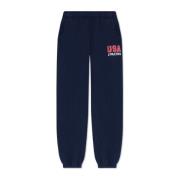 Sporty & Rich Sweatpants med logotyp Blue, Unisex