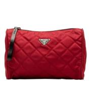 Prada Vintage Pre-owned Tyg kuvertvskor Red, Dam