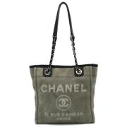 Chanel Vintage Pre-owned Canvas chanel-vskor Beige, Dam