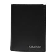 Calvin Klein Svart Läder Herr Plånbok - Enkel Black, Herr