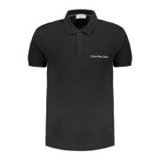 Calvin Klein Svart Polo med Korta ärmar och Logotyp Black, Herr