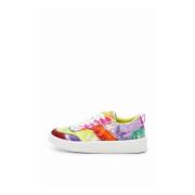 Desigual Tryckta Multifärgade Sneakers med Snören Multicolor, Dam