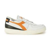 Diadora Sportiga Lädersneakers Orange Gummisula White, Herr