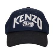 Kenzo Blå Bomull Baseballkeps med Logotyp Blue, Herr