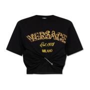 Versace T-shirt med applikation Black, Dam