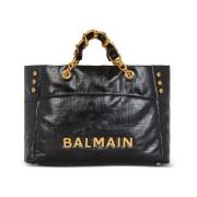 Balmain Svart Tote Shoppingväska Black, Dam