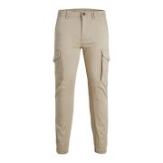 Jack & Jones Beige Bomull Byxor med Dragkedja Stängning Beige, Herr