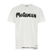 Alexander McQueen Casual Bomull T-shirt White, Herr