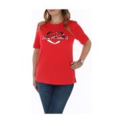 Love Moschino Grafiskt Tryck Dam T-shirt Vår/Sommar Red, Dam