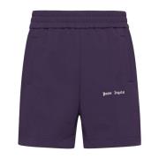 Palm Angels Mörklila Track Shorts med Sidestripes Purple, Herr