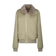 Burberry Bomberjacka med Shearlingkrage Beige, Dam