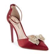 Dee Ocleppo Kristall Båge Satin Pump Red, Dam