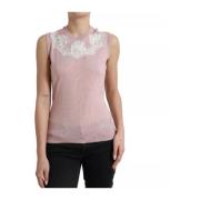 Dolce & Gabbana Rosa Cashmere Spetstopp Pink, Dam