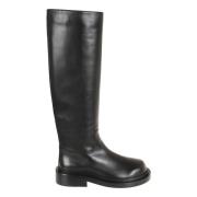 Jil Sander Svarta Läder Ankelboots Black, Dam