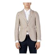 Mulish Beige Knappad Blazer Vår/Sommar Män Beige, Herr