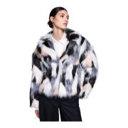 Silvian Heach Kort Faux Fur Multifärgad Jacka Multicolor, Dam