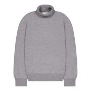 Laneus Cashmere Merino Turtleneck Sweater Gray, Herr