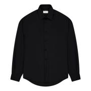 Laneus Klassisk Oversized Skjorta Flanell Made in Italy Black, Herr