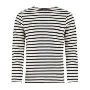 Saint James Long Sleeve Tops White, Herr