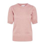 Saint Tropez MilaSZ SS Pullover Stickad Ash Rose Pink, Dam