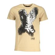 Cavalli Class Kortärmad Logo Print T-Shirt Beige Beige, Herr