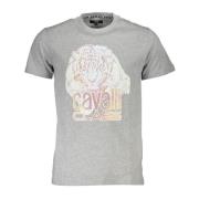 Cavalli Class Kortärmad Logo Print T-shirt Grå Gray, Herr