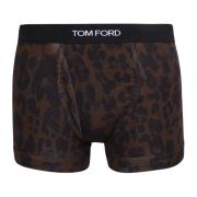 Tom Ford Leopard Print Boxer Shorts Brown, Herr