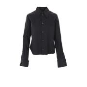 Ann Demeulemeester Svart Bomull Poplin Skjorta Black, Dam