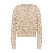 Moschino Ruffled Wool Blend Sweater Beige, Dam