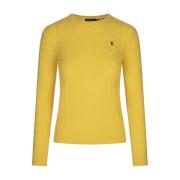 Ralph Lauren Gul Kabelstickad Tröja Yellow, Dam