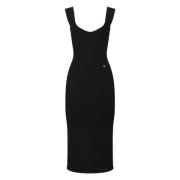 Dolce & Gabbana Midi Klänning Svart Black, Dam