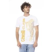 Cavalli Class Logo Print Kortärmad T-shirt Beige, Herr