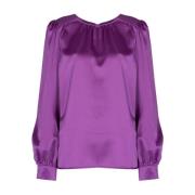 Liu Jo Elegant Minimalistisk Blus Purple, Dam