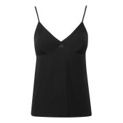 Norma Kamali Satin Slip Top Black, Dam