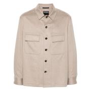 Ermenegildo Zegna Cashmere Overshirt med knappstängning Beige, Herr