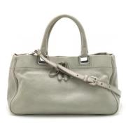 Prada Vintage Pre-owned Laeder totevskor Gray, Dam