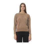 Baldinini Långärmad Crewneck Monogram Sweater Beige, Dam