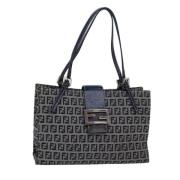 Fendi Vintage Pre-owned Canvas handvskor Blue, Dam