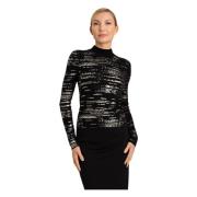 Twinset Metallic Squiling Ulltröja Black, Dam