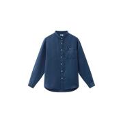 Woolrich Linne Skjorta Blue, Herr