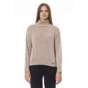 Baldinini Elegant Volcano Neck Sweater Beige Beige, Dam