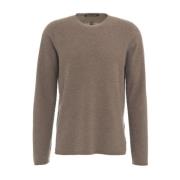 Hannes Roether Crew Neck Stickad Pullover Brown, Herr