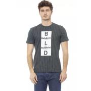 Baldinini Grön Bomull T-shirt med Fronttryck Black, Herr