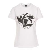 Liu Jo T-shirt med strass-tryck för kvinnor White, Dam