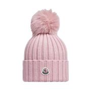 Moncler Pom Pom Beanie i Rosa Ull Pink, Dam