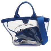 Prada Vintage Pre-owned Canvas totevskor Blue, Dam