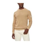 Calvin Klein Minimalistiskt Logopatch Tröja Beige, Herr