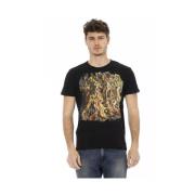 Trussardi Svart bomullsblandad T-shirt fr mn Black, Herr