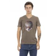 Trussardi Kortärmad V-ringad T-shirt Brown, Herr