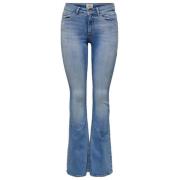 Only Flared Denim Jeans Blue, Dam